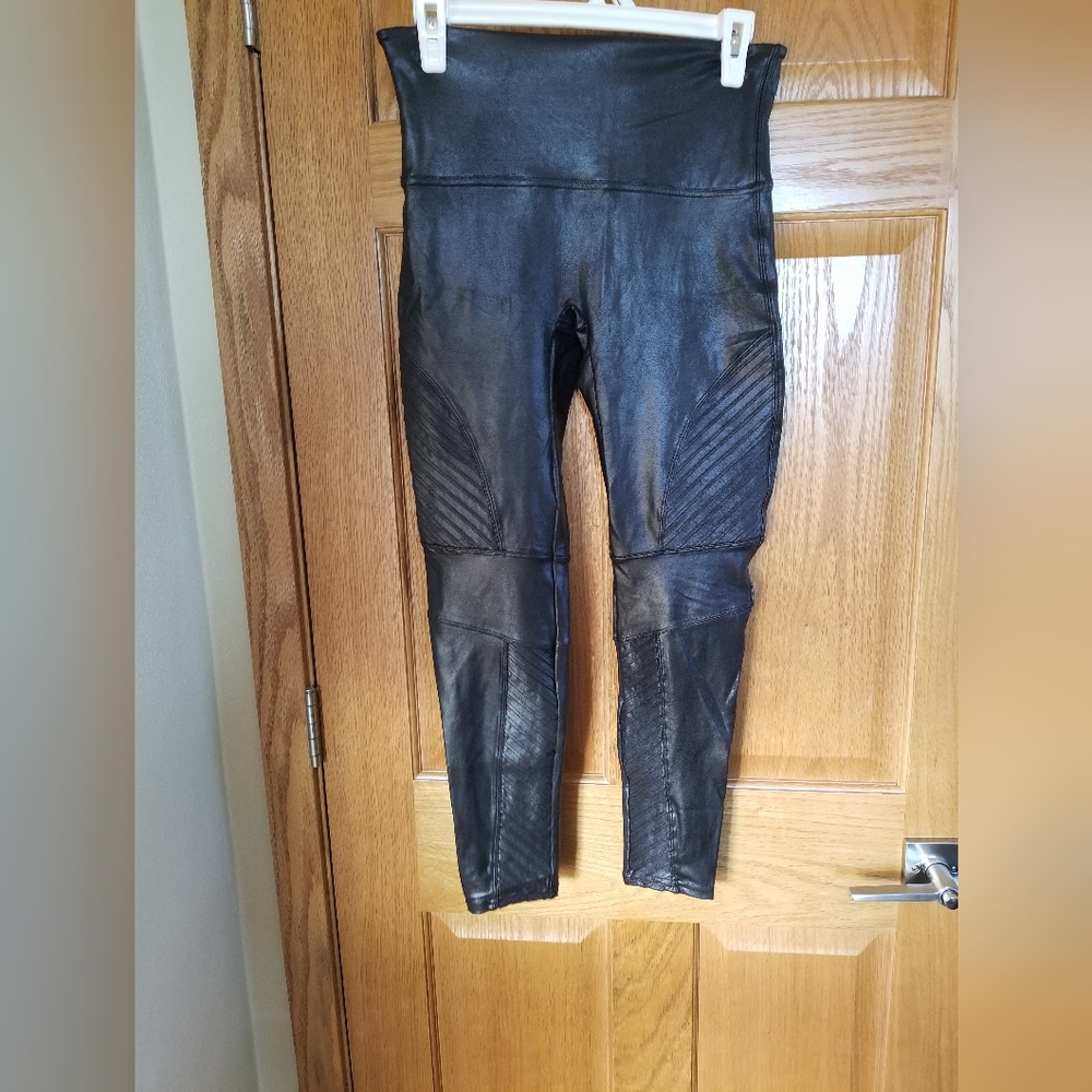 Spanx Petite Length Moto Faux Leather Legging